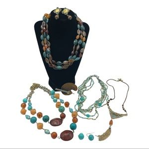 Modern to vintage two tone blues & browns #J1